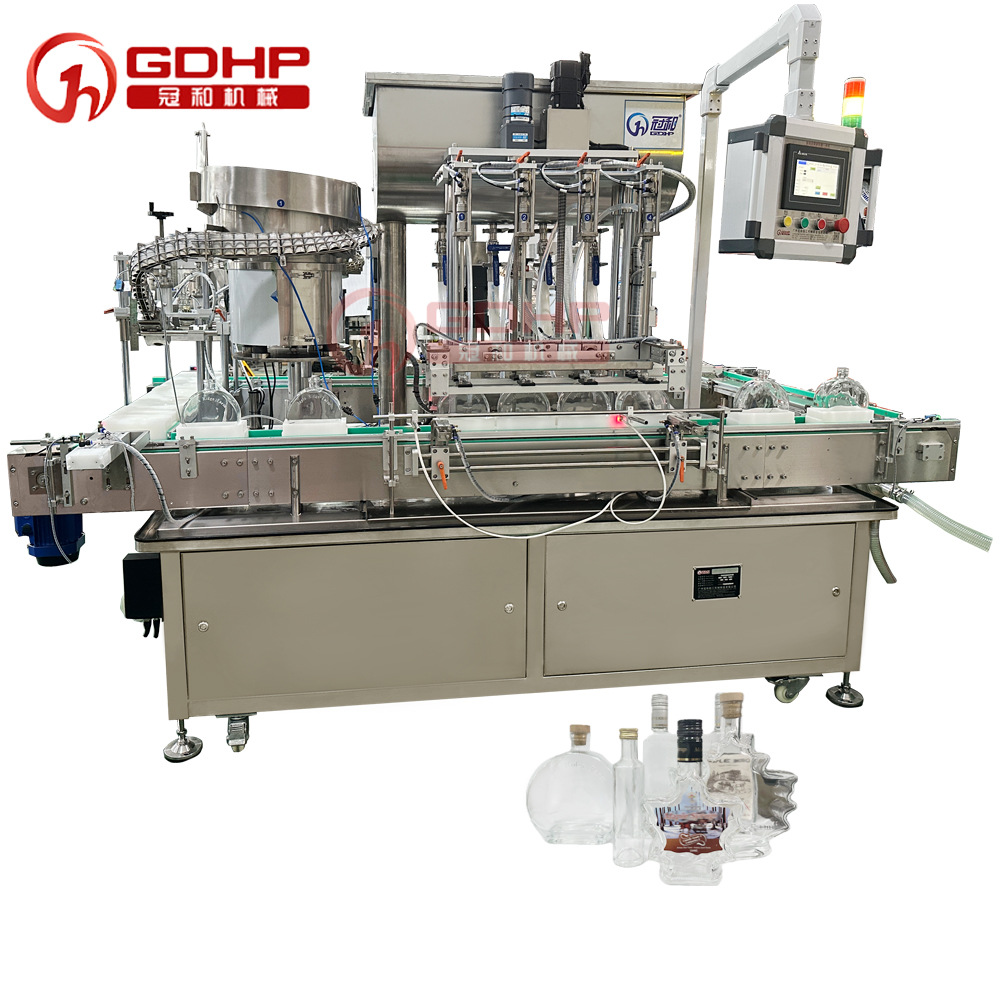 洋酒白酒多功能灌裝軋蓋（壓蓋）一體機(jī)